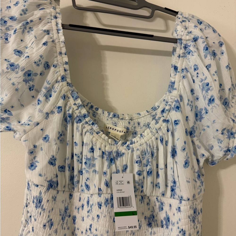 NWT Aeropostale Blue and White Maxi Dress